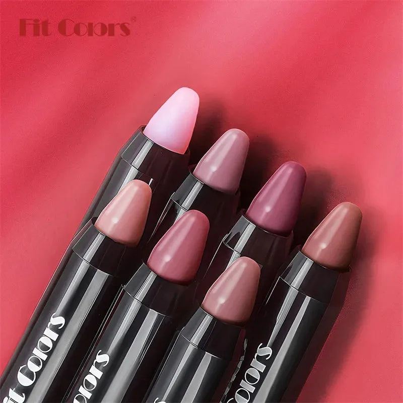 Sexy Matte Lipstick Pencil Waterproof Long Lasting Red Contour Tint Lipstick Non-stick Cup Lipliner Pen Lips Makeup 7 Colors