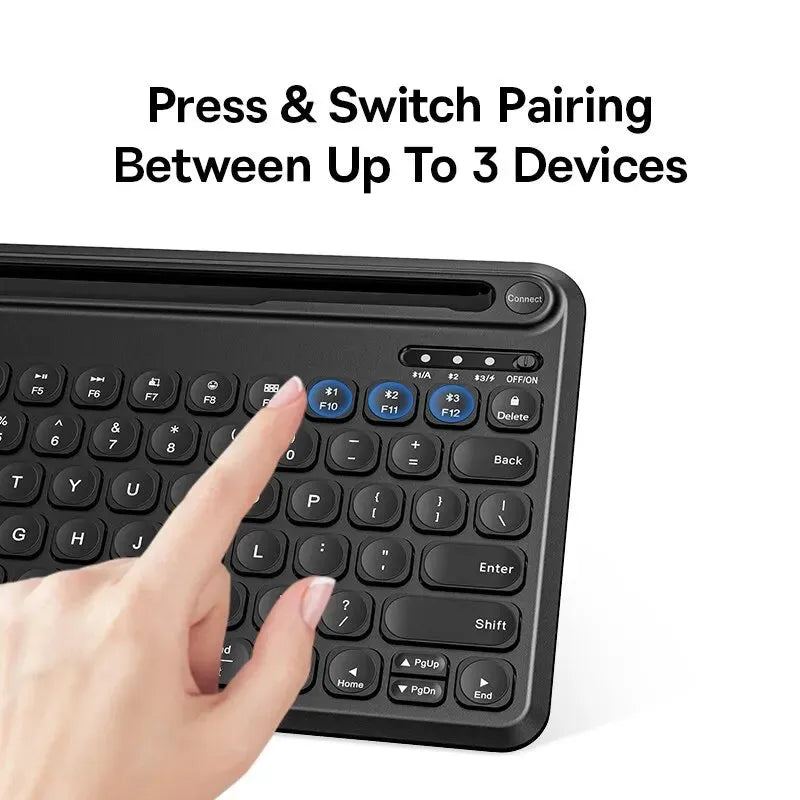 Baseus Wireless Keyboard for iPad K02 Ultrathin 3-Mode 10,000mAh Battery Recharging 78-Key Mini Protable Bluetooth 5.1 Keyboard
