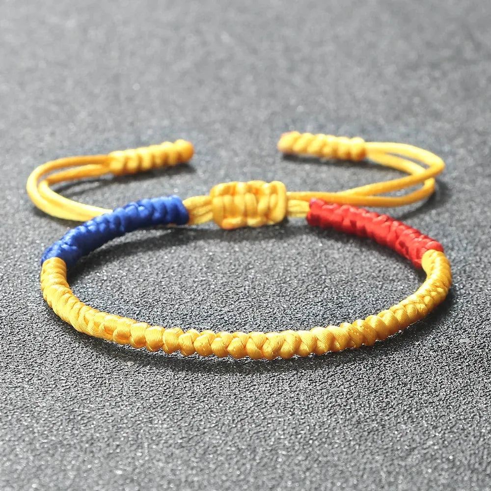 Handmade National Flag Braided Rope Bracelet Palestine Iran Country Flag Color Bangles Chain Adjustable Patriot Pulsera Jewelry