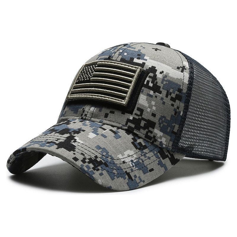 Caps for Men American Flag Camouflage Baseball Cap Male Outdoor Breathable - Jointcorp