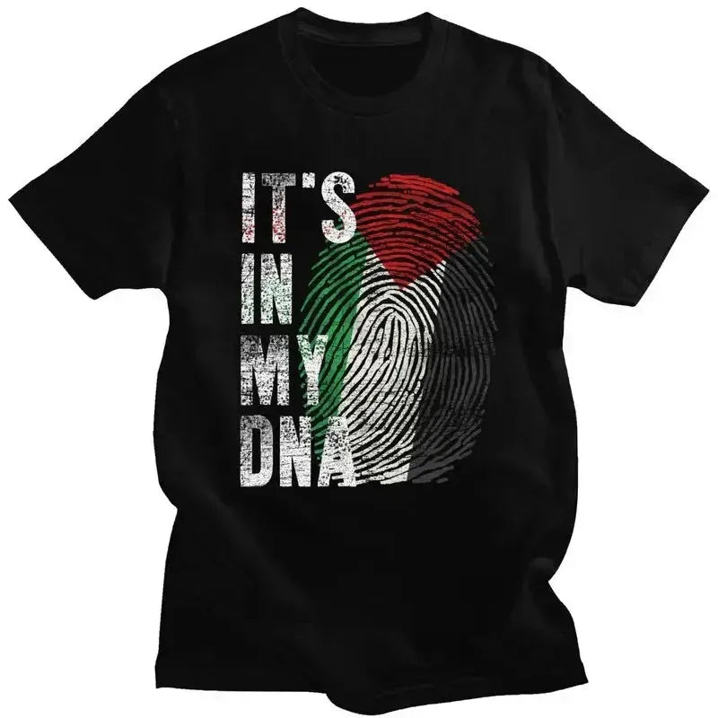 Mens Palestine T Shirts Love and Peace Short Sleeved Tshirts Cool T-shirt Summer Palestinian DNA Tee Tops Clothing for Men