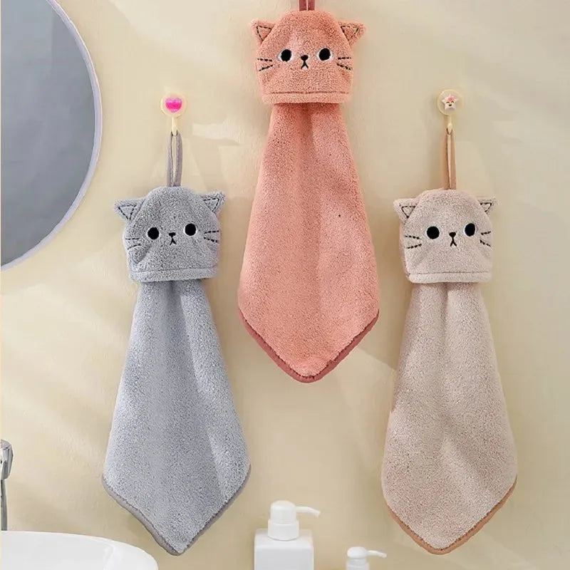 Cat Hand Towel For Child Super Absorbent Microfiber Kitchen Towel High-efficiency Tableware Cleaning Towel Bothroom Tools