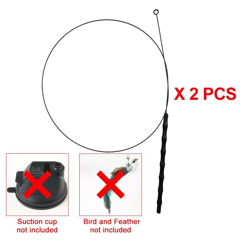 Handfree Bird/Feather Cat Wand with Bell Powerful Suction Cup Interactive Toys for Cats Kitten Hunting Exercise Pet Products