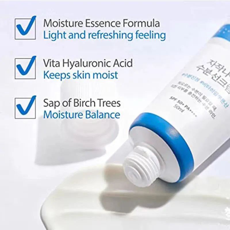 ROUND LAB Birch Juice Moisturizing Sunscreen SPF50+ PA++++ for Face Strong UV Protection Moist Essence Type, Korean Sunscreen