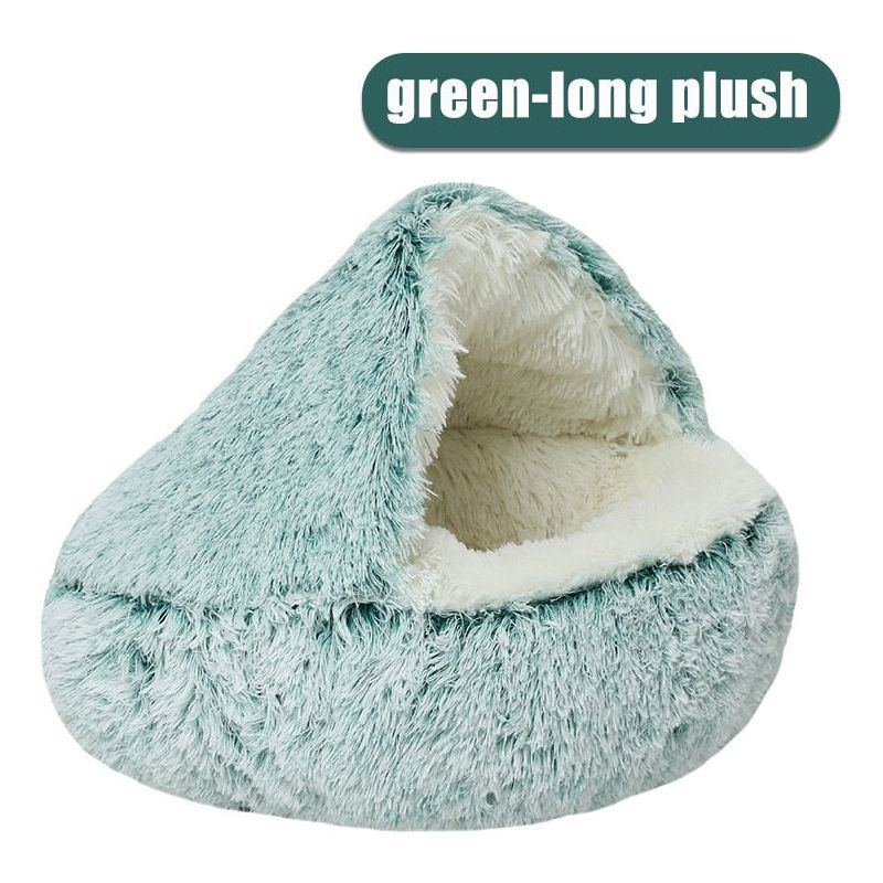New Pet Bed Winter Soft And Comfortable Warm Shell Semi-enclosed Cat Mattress Cute Pet Cat Bed Kennel Dog Sleep Protector - Jointcorp