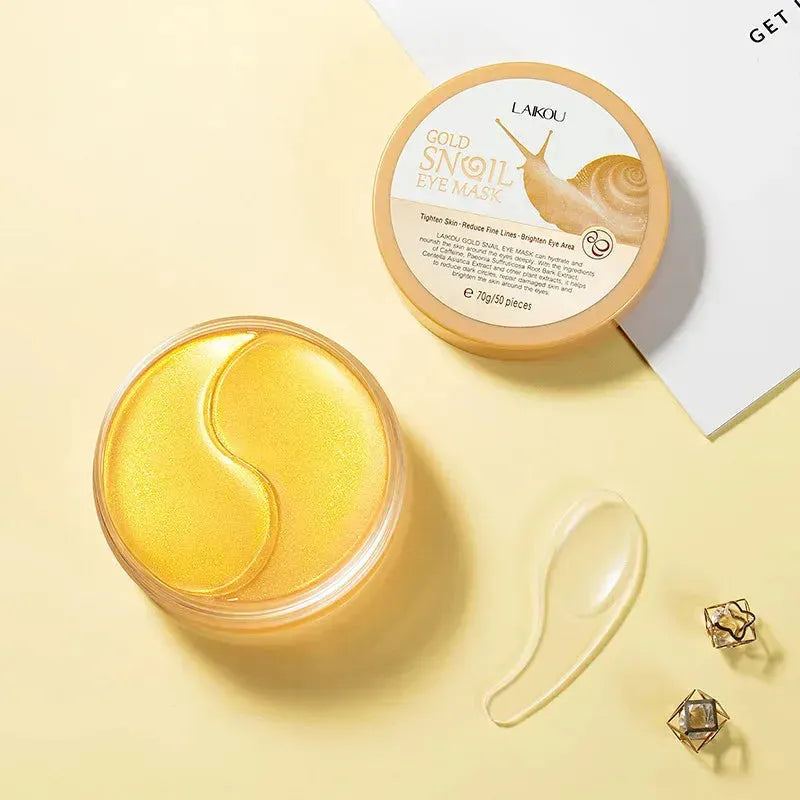 2024 LAIKOU Golden Snail Eye Mask 50 pieces, eye care, moisturizing, moisturizing and nourishing eye mask
