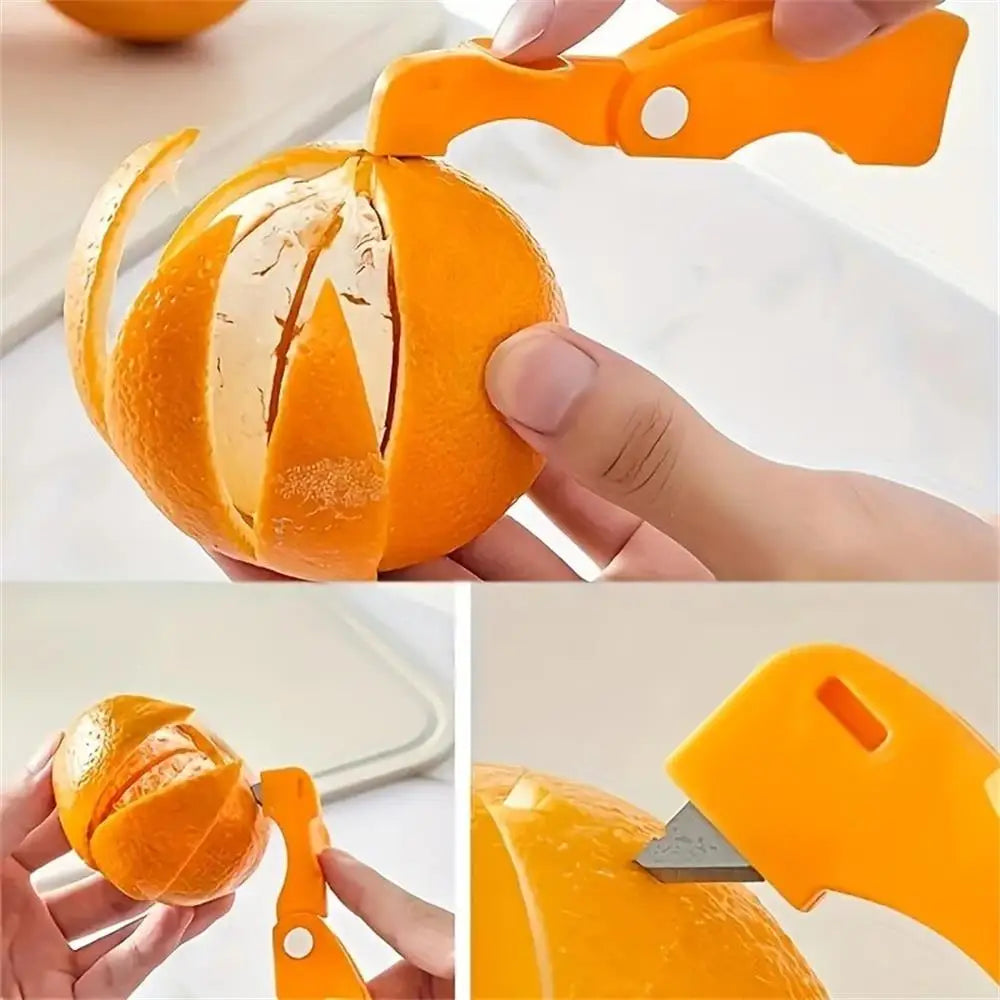 1pc Orange Folding Peeler Peeling Knife Peeler Kitchen Accessories Kitchen Gadgets