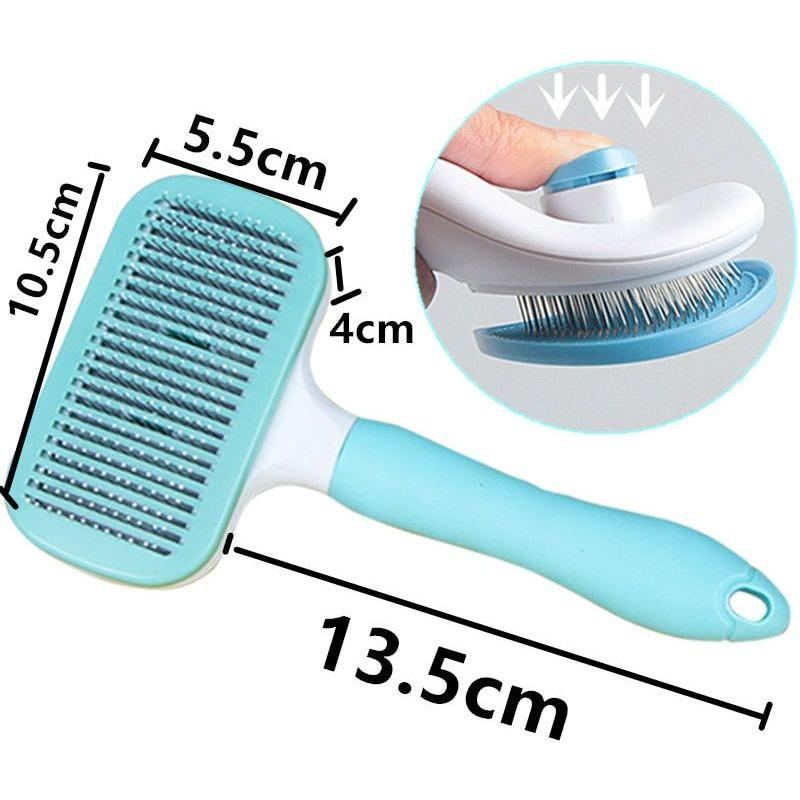 Cat Comb One-click Cat Brush Automatic Pet Hair Remover Pet Grooming Open Knot Comb for Cats Grooming Handle Brush Pet Supplies - Jointcorp