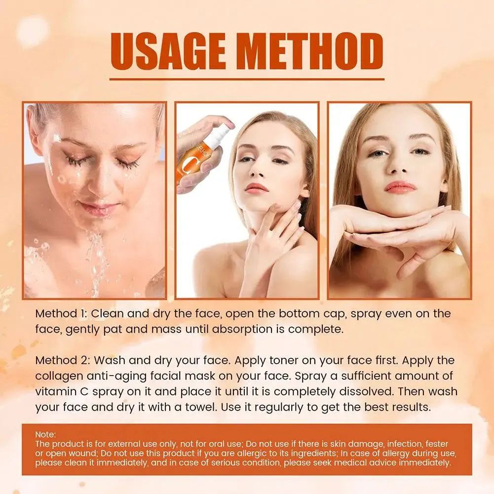 Vitamin C Moisturizing Mist Hyaluronic Nourishing Essence Improve Skin Elastic Fresh Skincare Weightless Water Spray Serum
