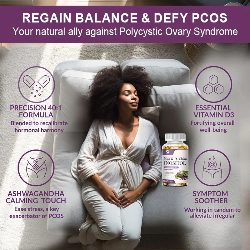 Kexinsh Myo Inositol Capsules D-Chiro Inositol Regulate Menstrual Cycle Regulate Menstrual Cycle Fertility Supplements for Women