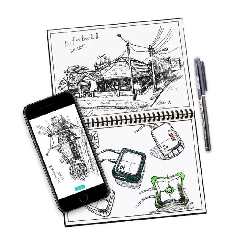 Erasable Notebook Smart Reusable Notebook Microwave Wave Cloud Erase Notepad With Pen Lined Paper Diary Office School Stationery