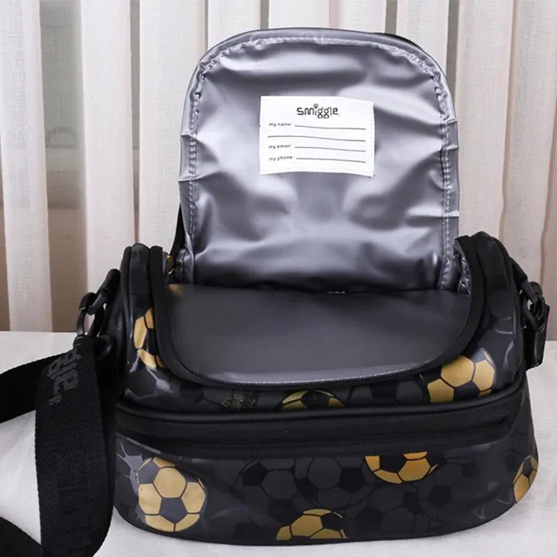 Australian Smiggle Schoolbag Gold Football 18th Anniversary Commemorative Children's Backpack Pencil Case Water Cup Lunch Bag