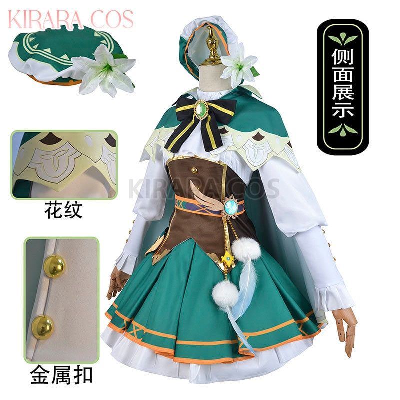 Genshin Impact Cosplay Costume Venti Cosplay Wig Female Dress Genshin Outfits Game Costumes
