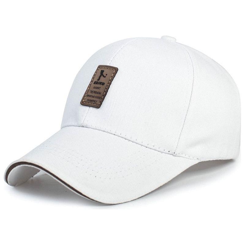 Men Structured Baseball Cap Solid Cotton Adjustable Snapback Sunhat Outdoor Sports