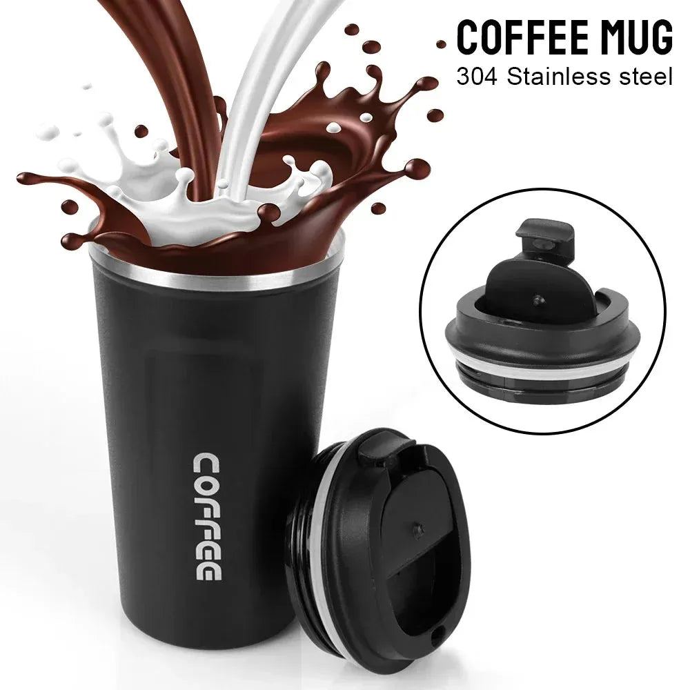 Thermo Cafe Car Thermos Mug for Tea Water Bottle Coffee Leakproof Travel Thermo Cup Coffee Mug 380ml 510ML Stainless Steel Mug
