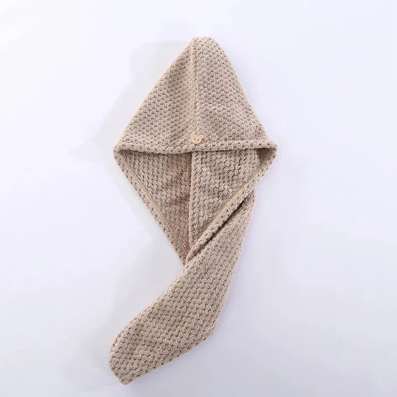 Fast Absorption Hair Drying Turban Hat Pineapple Coral Fleece Long Hair Drying Hat Towel 25x65cm