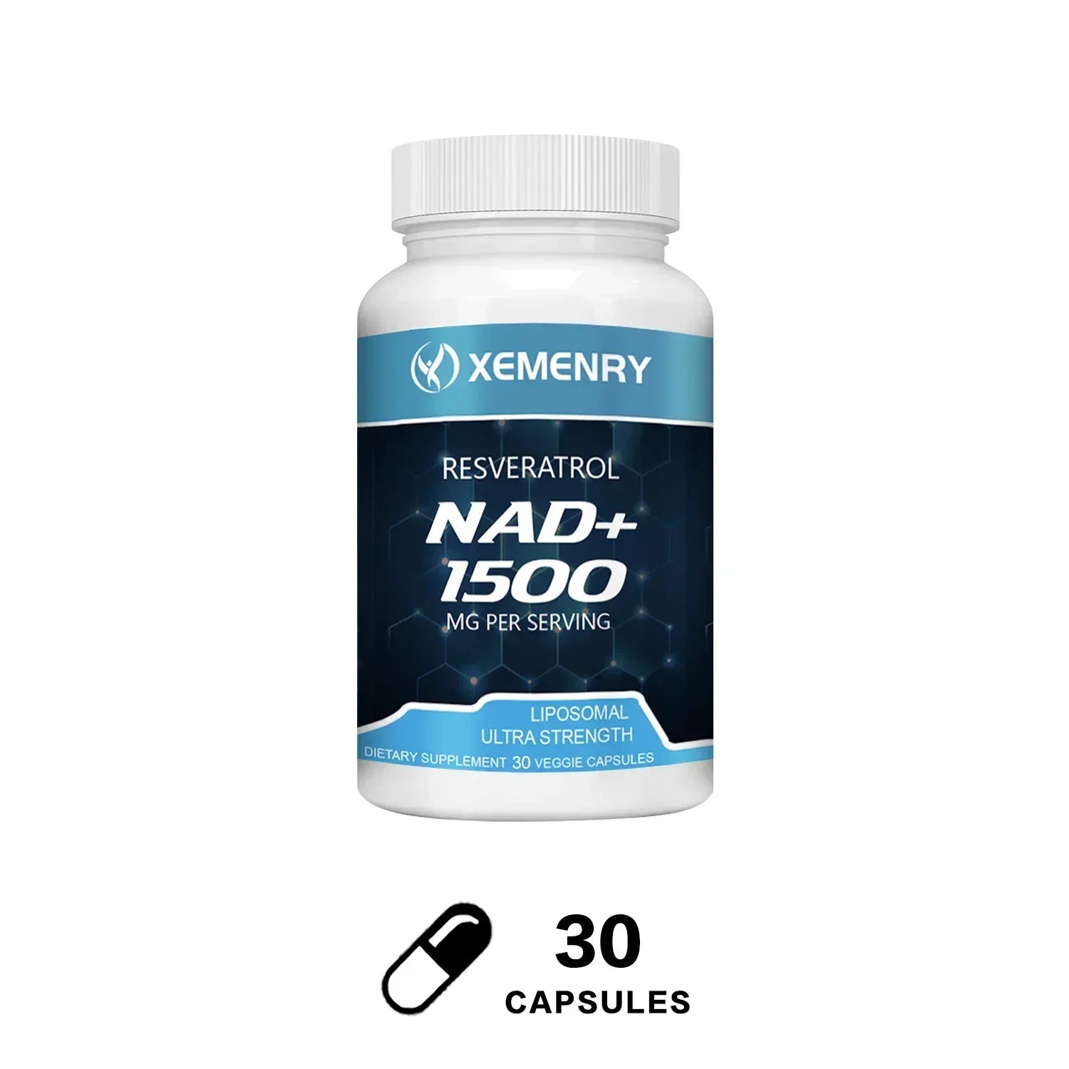 NAD Supplement, 1500mg - Liposomal NAD+ Supplement with Resveratrol, Stamina & Healthy Aging - Strength Capsules