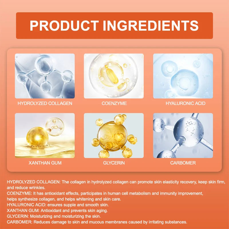 Q10 Coenzyme Remove Wrinkle Face Firming Lifting Anti-Aging Serum Fade Fine Lines Improve Puffiness Korean Skin Care Product