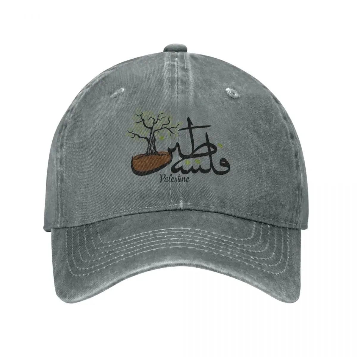 Palestine Arabic Calligraphy Palestinian Baseball Caps Vintage Distressed Denim Headwear for Men Women Outdoor Travel Hats Cap