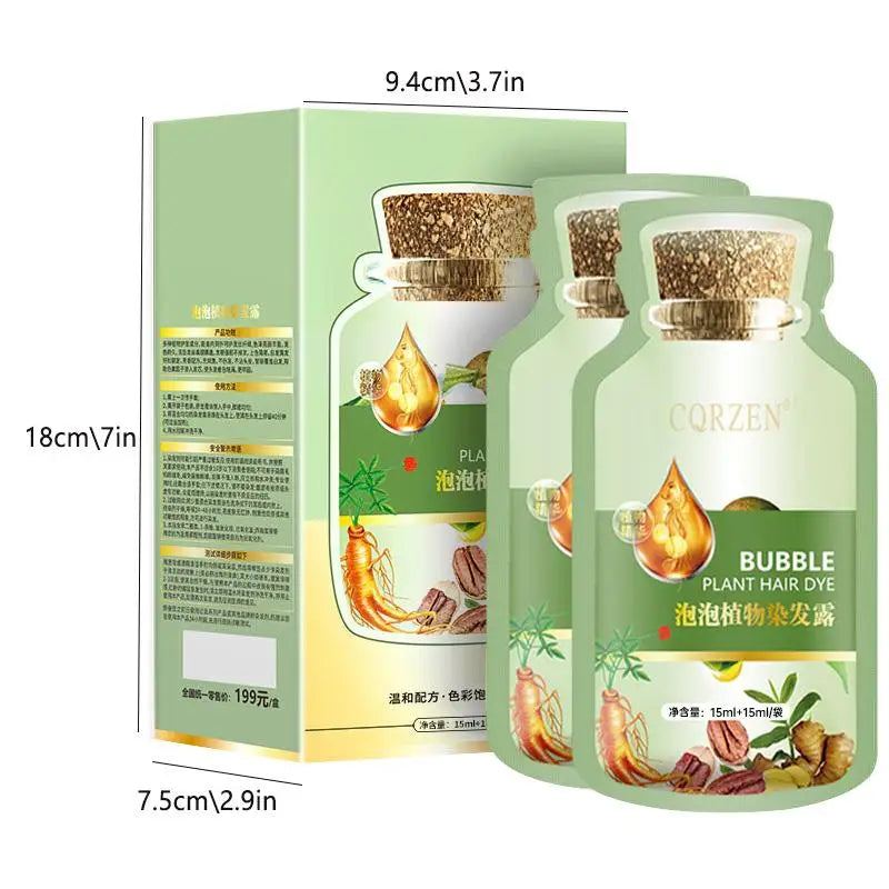 10pcs/Box Hair Dye Shampoo Natural Plant Bubble Hair Dye Long-lasting Hair Color Convenient And Effective Hair Coloring Shampoo