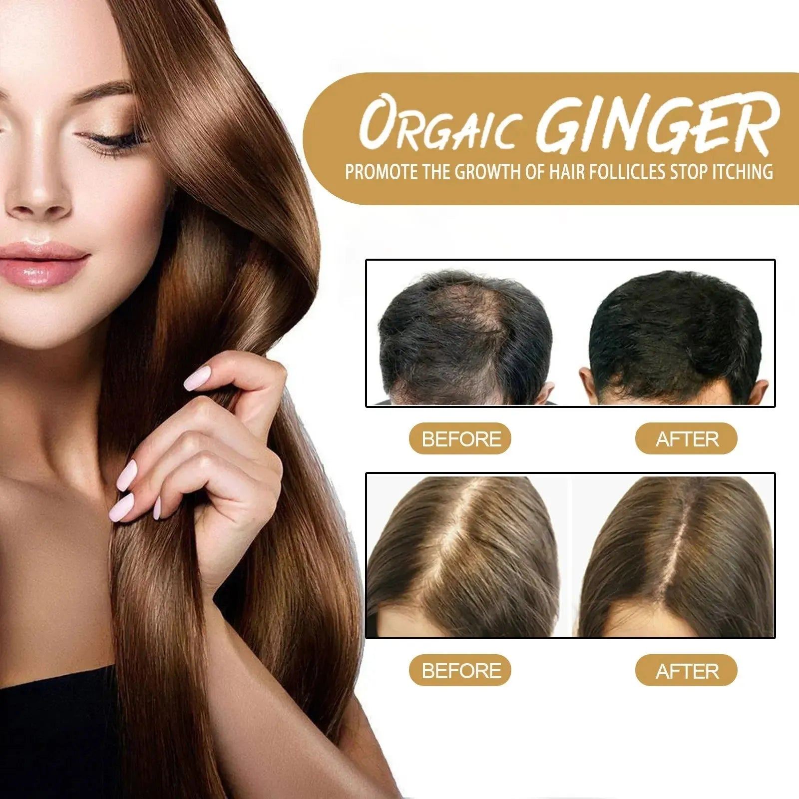 Ginger Shampoo Soap Natural Original 100% Pure Prevent Hair Loss Cleansing for Scalp Thickens Hair Moisturizes Softens