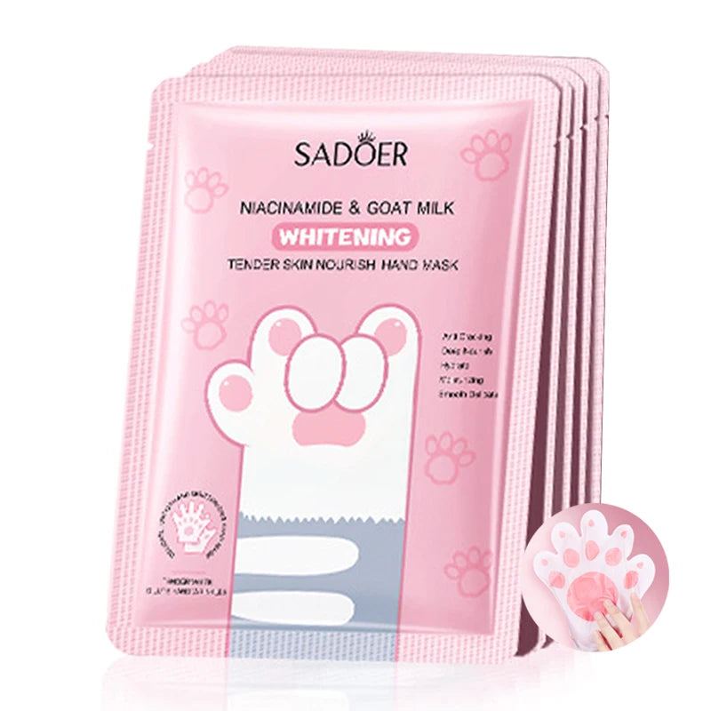 5 Pairs Goat Milk Nourishing Hand Mask Moisturizing Firming Brightening Hydrating Hand Gloves for Hands Skin Care Products