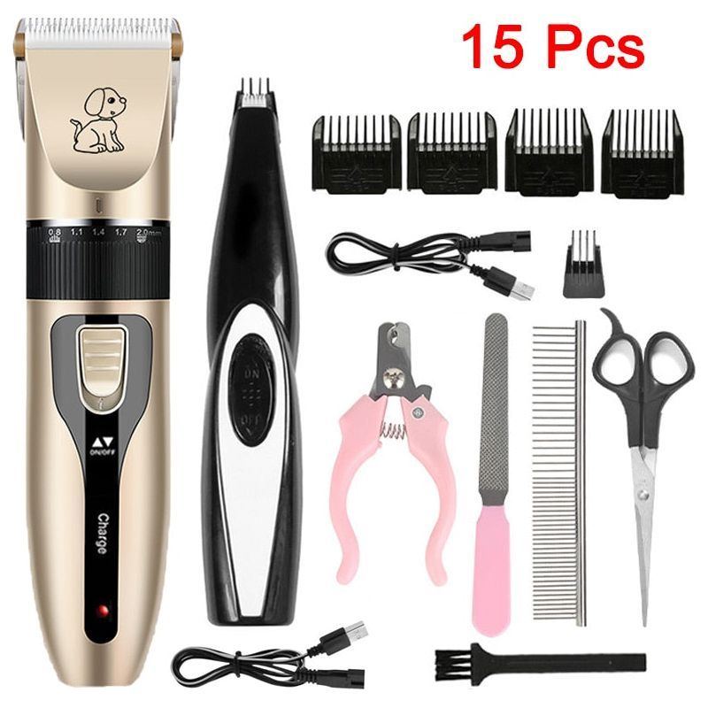 Professional Cat Dog Hair Clipper Grooming Kit Rechargeable Pet Hair Trimmer Shaver Set Animals Hair Cutting Machine Low-Noise - Jointcorp