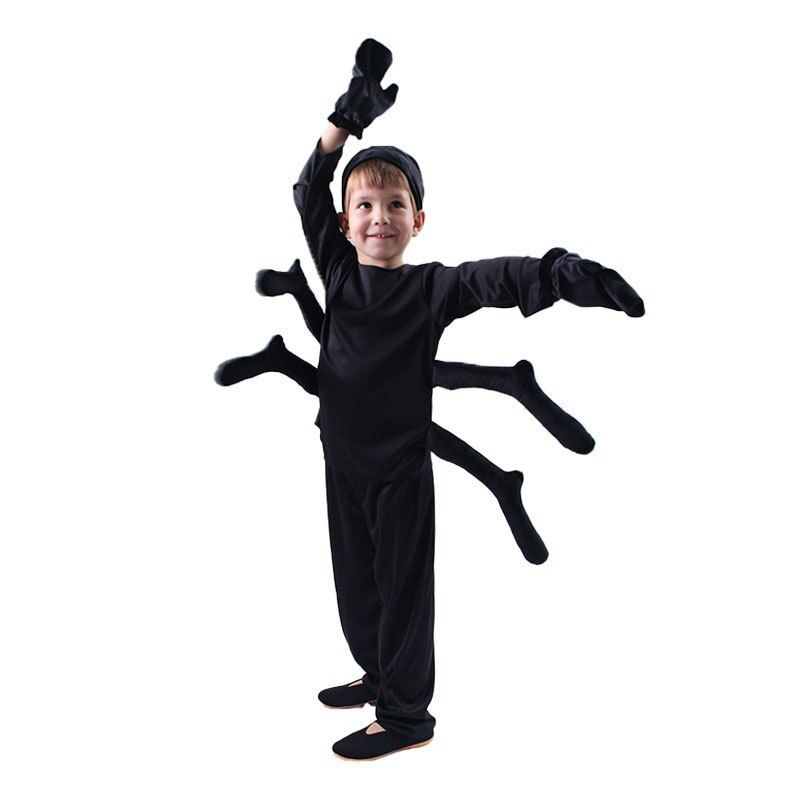 Children Animal Costume The Spider Modelling Cosplay Clothes Dress Up Kids Festival Stage Costumes Black A spider with six legs