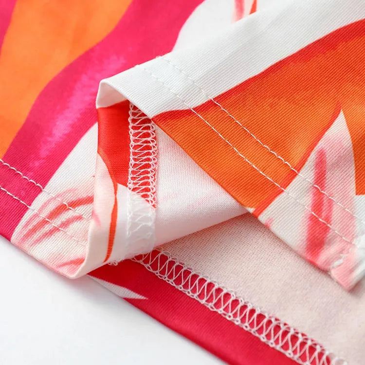 2024 New Contrast Print Split Dress For Women Fashion Slim Sleeveless Chest Wrapping Robes Chic Lady Party Vacation Vestidos