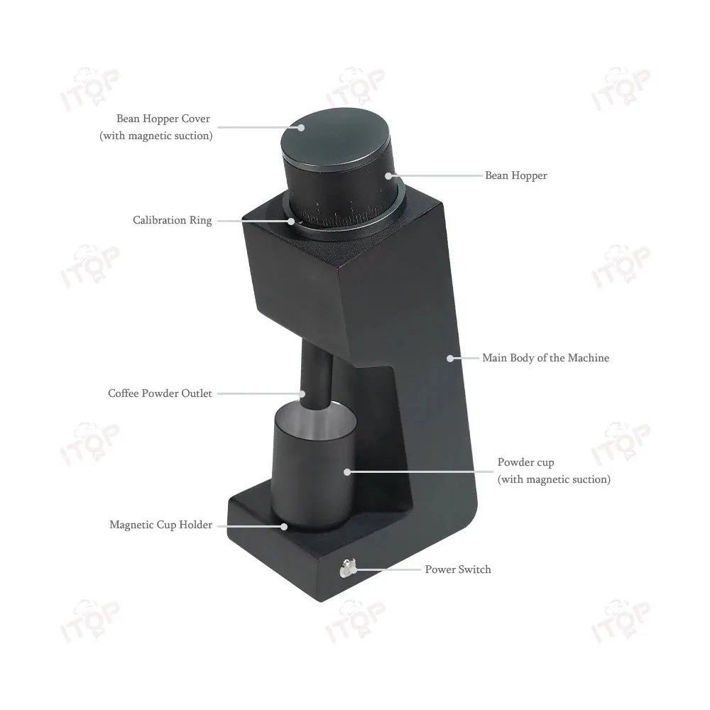 ITOP 03 Electric Coffee Grinder Six-core 38mm Burr Household Coffee Bean Grinder Coffee Miller VS3 Grinder for Espresso Filter