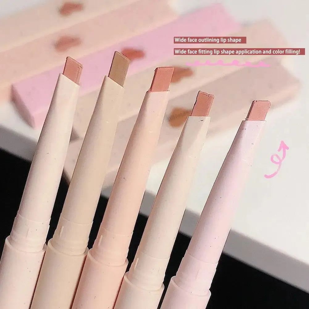 5 Colors Matte Lip Liner Lipstick Pen Long Lasting Non-stick Cup Waterproof Smooth Soft Velvet Lipliner Pencil Makeup Cosmetics