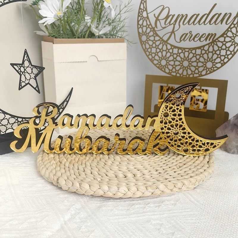 2025 Acrylic Ramadan Ornament Eid al-Fitr Decorations Moon Star Castle Shape Crafts Islamic Muslim Festive Decor Party Gift