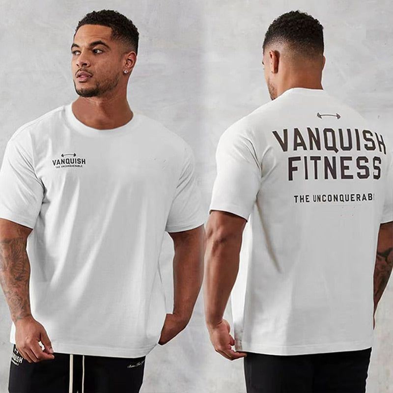 T-Shirts Gym fitness Oversized Cotton Men T Shirt High Quality Bodybuilding Men Clothes - Jointcorp
