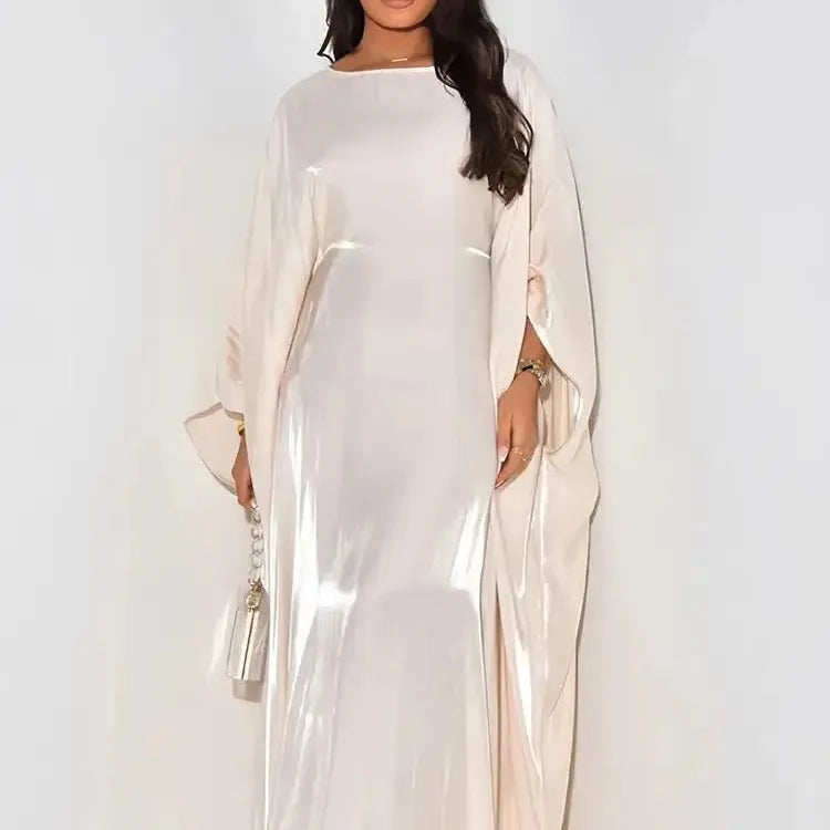Ramadan Eid Women Summer Organza Batwing Satin Abaya Dubai Luxury 2024 Islam Muslim Kaftan Dress Kebaya Robe Musulmane Vestidos