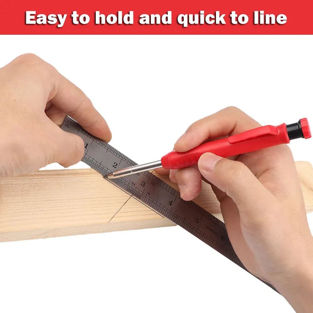 Solid Carpenter Mechanical Pencil With Sharpener For Woodworking Construction