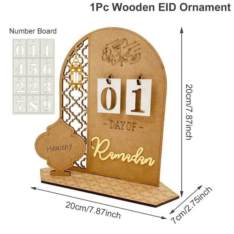 Ramadan Countdown Calendar Acrylic Eid Mubarak Ornament Kareem Ramadan Decoration 2025 For Home Islamic Muslim Party Decor Gifts