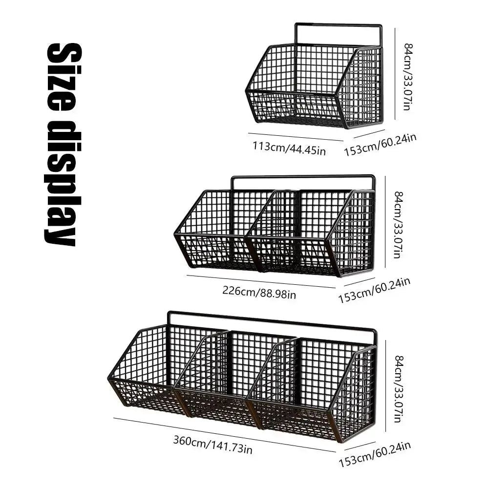 Wrought Iron Kitchen Ginger Garlic Separation Storage Baskets Cosmetic Punch-Free Drain Storage Box Bathroom Rectangular Basket