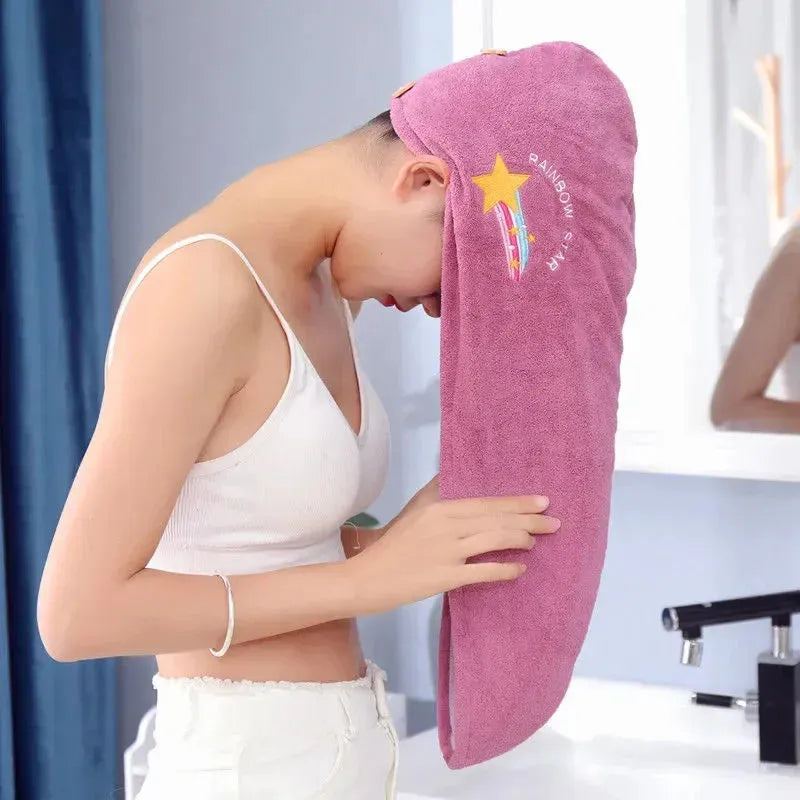 Magic Microfiber Quick Drying Hair Towel Bath Hats for Women Dry Hair Cap Soft for Lady Turban