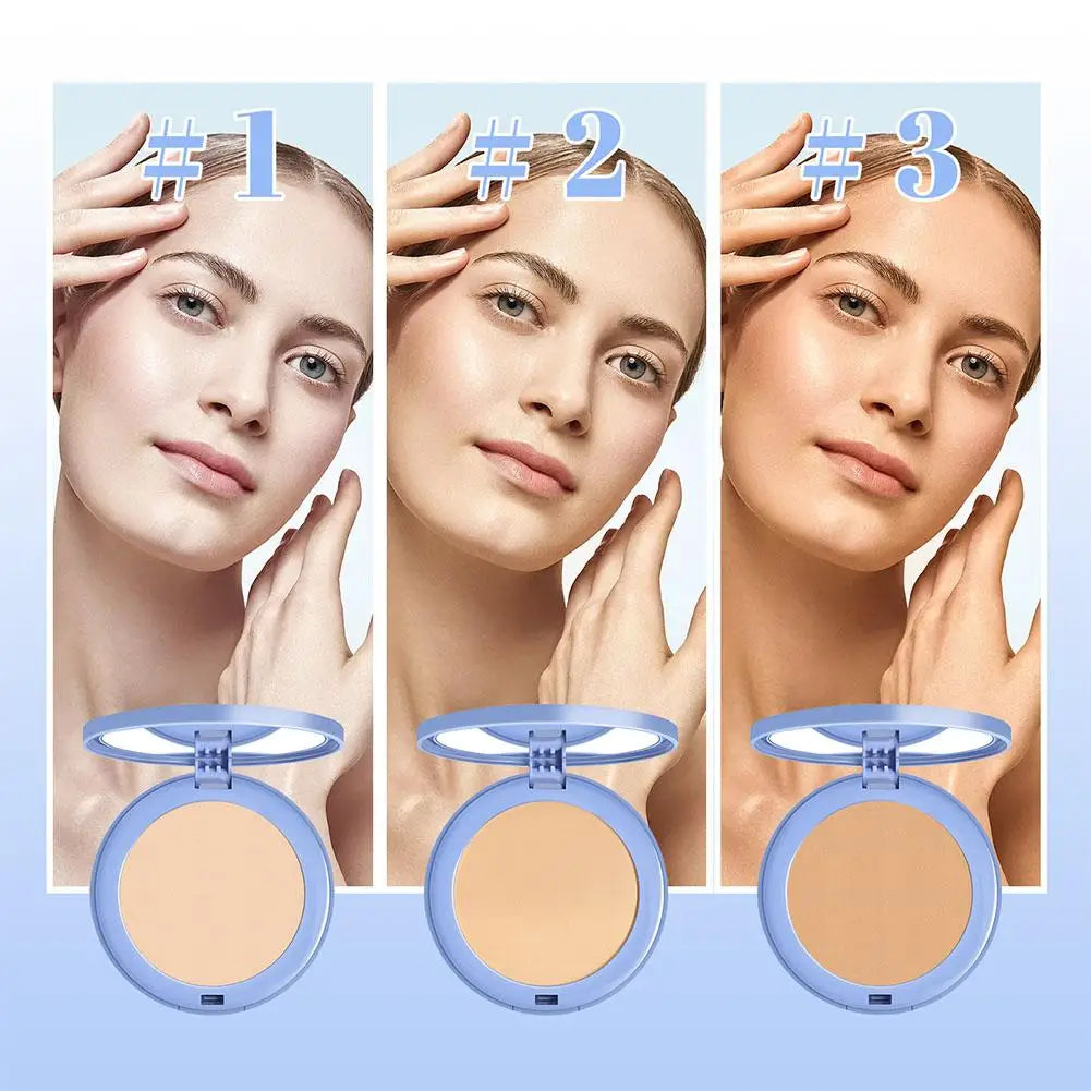 Silk Soft Misty Powder Cake Oil Control Long-lasting Waterproof Concealer Brighten Natural Smooth Texture Face Makeup Cosmetic