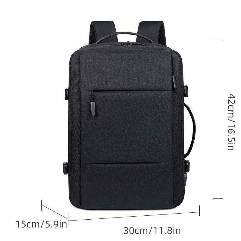 Men Large Capacity Expandable Backpack USB Charging Male Laptop Bagpack Waterproof Business Travel Back Pack Luggage Bag Mochila