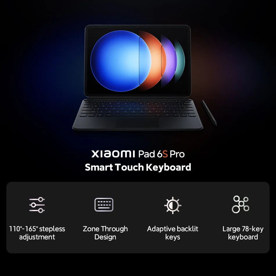 Original Xiaomi Pad 6S Pro Snapdragon 8 Gen 2 10000mAh Battery 120W HyperCharge 12.4" 144Hz 3K Display 50MP Camera Mi Tablet