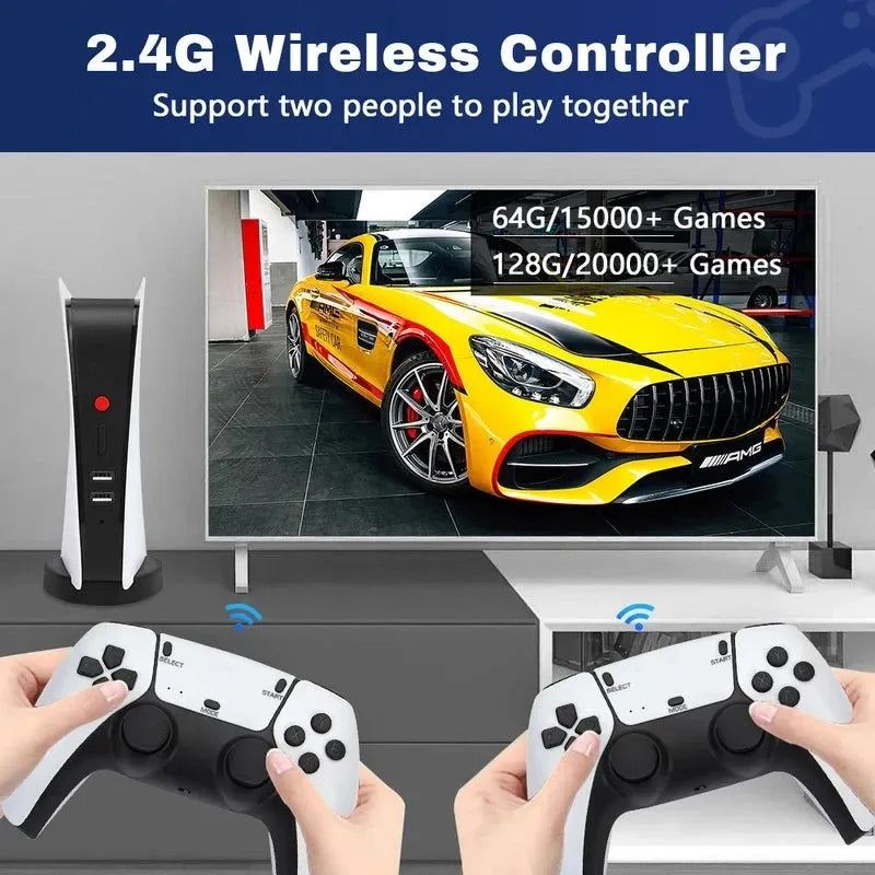 M5 video game console retro classic PS1/FC/GBA game console dual wireless controller built-in 20000+game 4K output gifts