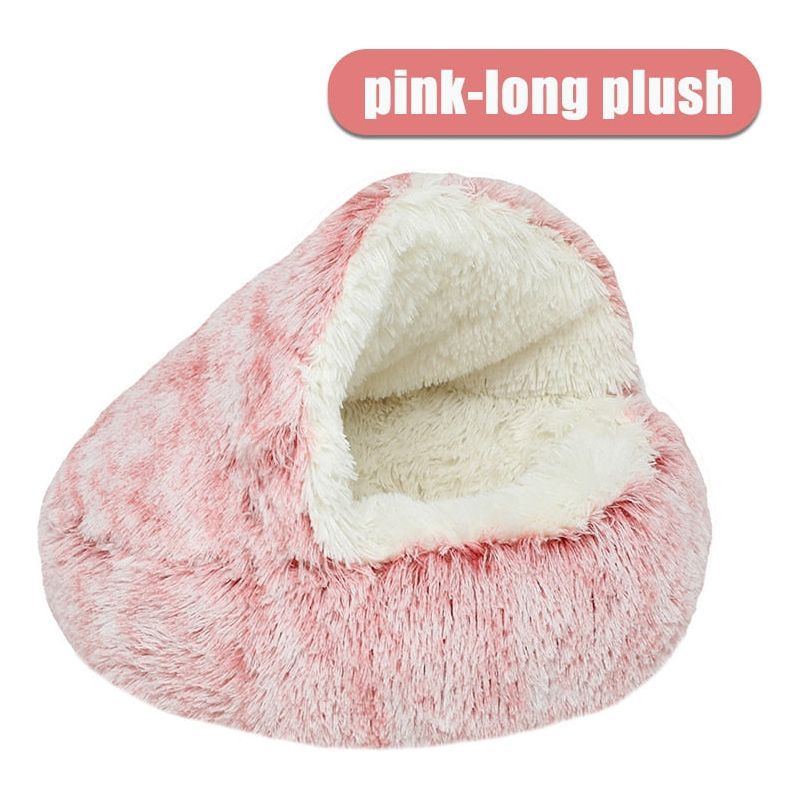 New Pet Bed Winter Soft And Comfortable Warm Shell Semi-enclosed Cat Mattress Cute Pet Cat Bed Kennel Dog Sleep Protector