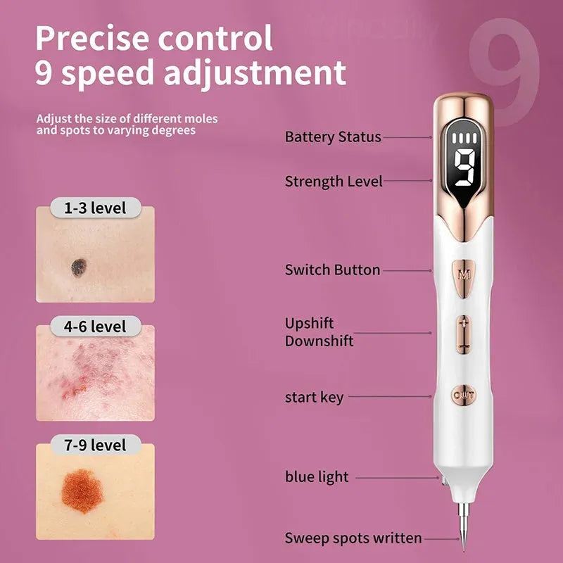 LCD Laser Plasma Pen Skin Tag Remover Kit Freckle Black Dot Papilloma Warts Mole Pimples Tattoo Remaval Beauty Care Tool Device