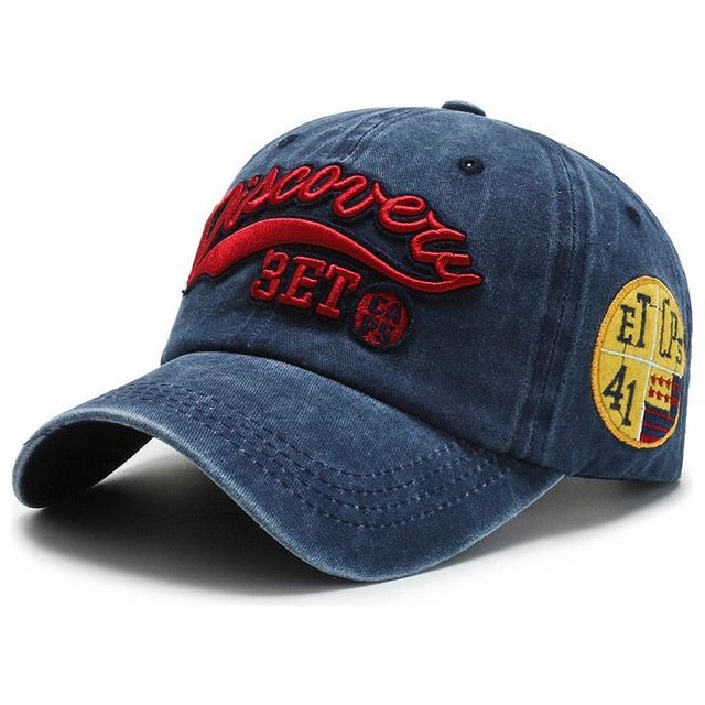 Caps for Men Baseball Cap Fashion Letter Embroidery Snapback Hat Vintage Washed Cotton - Jointcorp