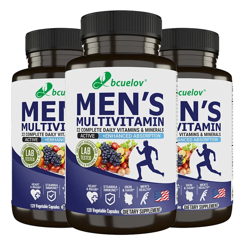 Bcuelov Men's Vitamin and Mineral Supplements - 26 Combinations To Support Overall Immune Health, Vegan