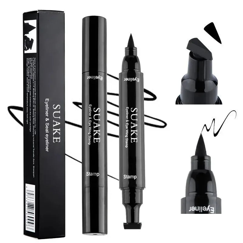 2 in 1 Wings Stamp Eyeliner Pen Double Head Seal Eyeliner Pen Lazy Man Two In One Wing Seal Eyeliner Liquid Pen Makeup Cosmetics