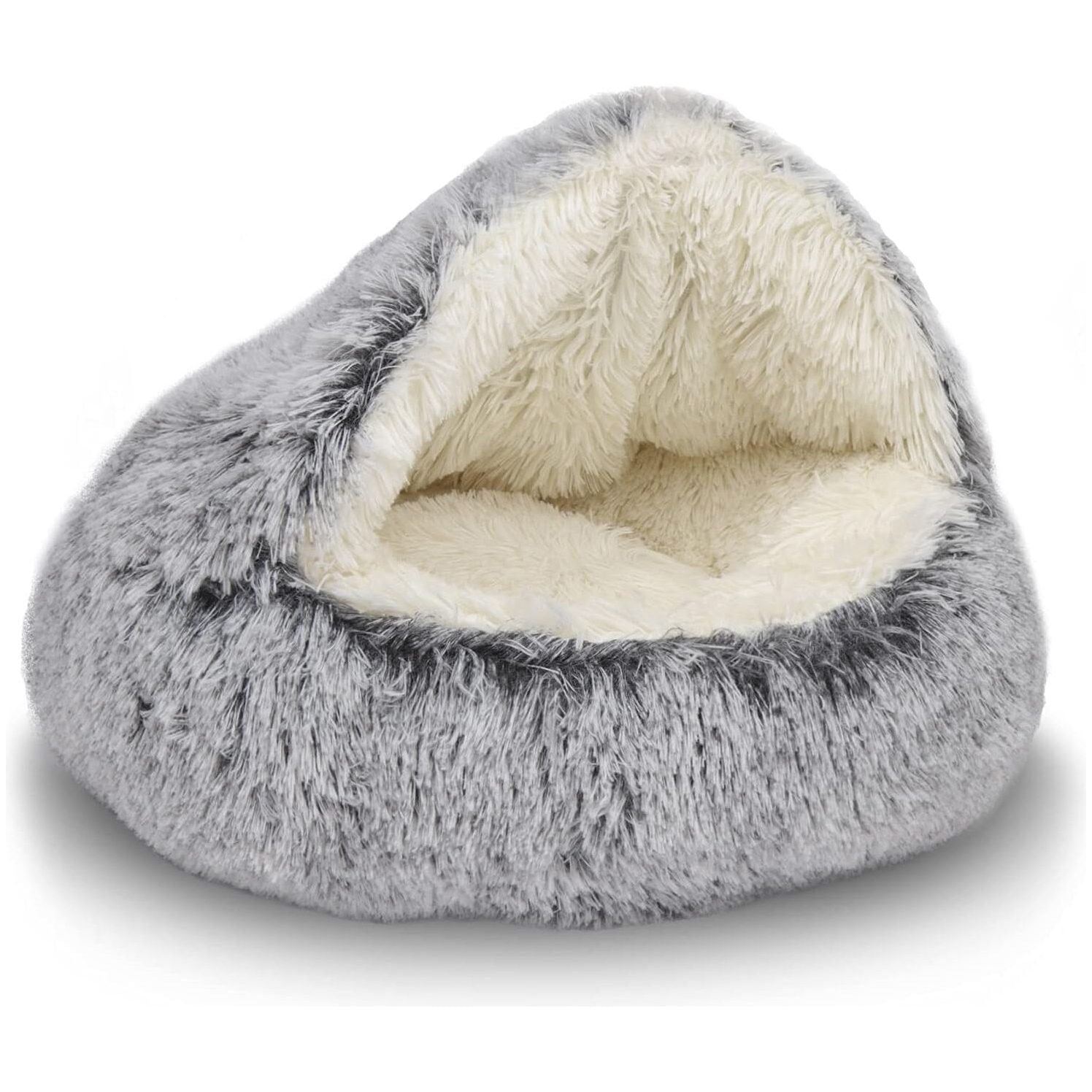 Plush Round Cat Bed Pet Mattress Warm Soft Comfortable Basket Cat Dog 2 in 1 Sleeping Bag Nest for Small Dogs - Jointcorp