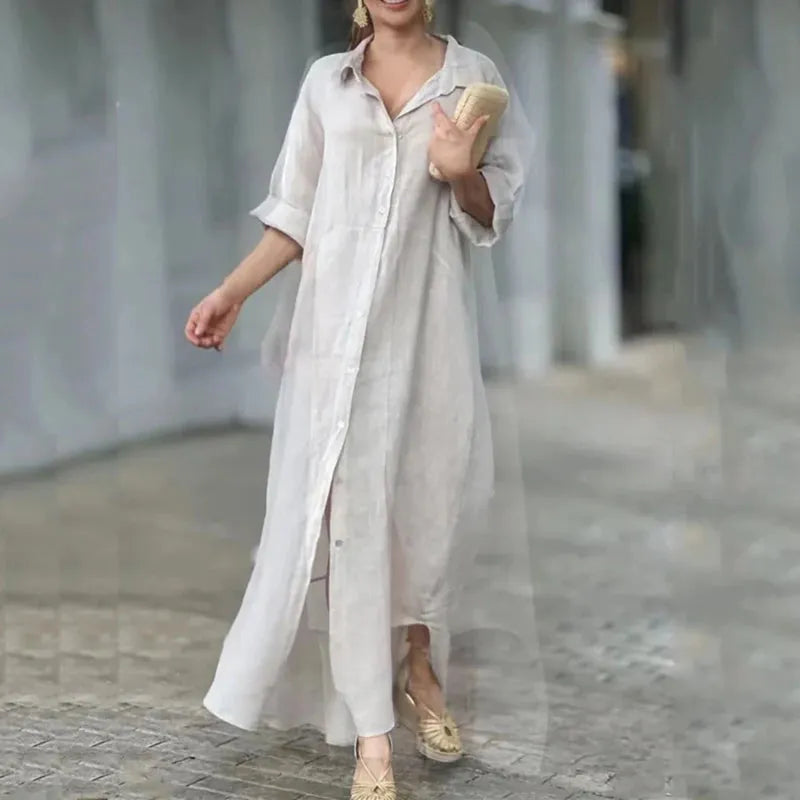 Women Maxi Dress Casual Half Sleeve