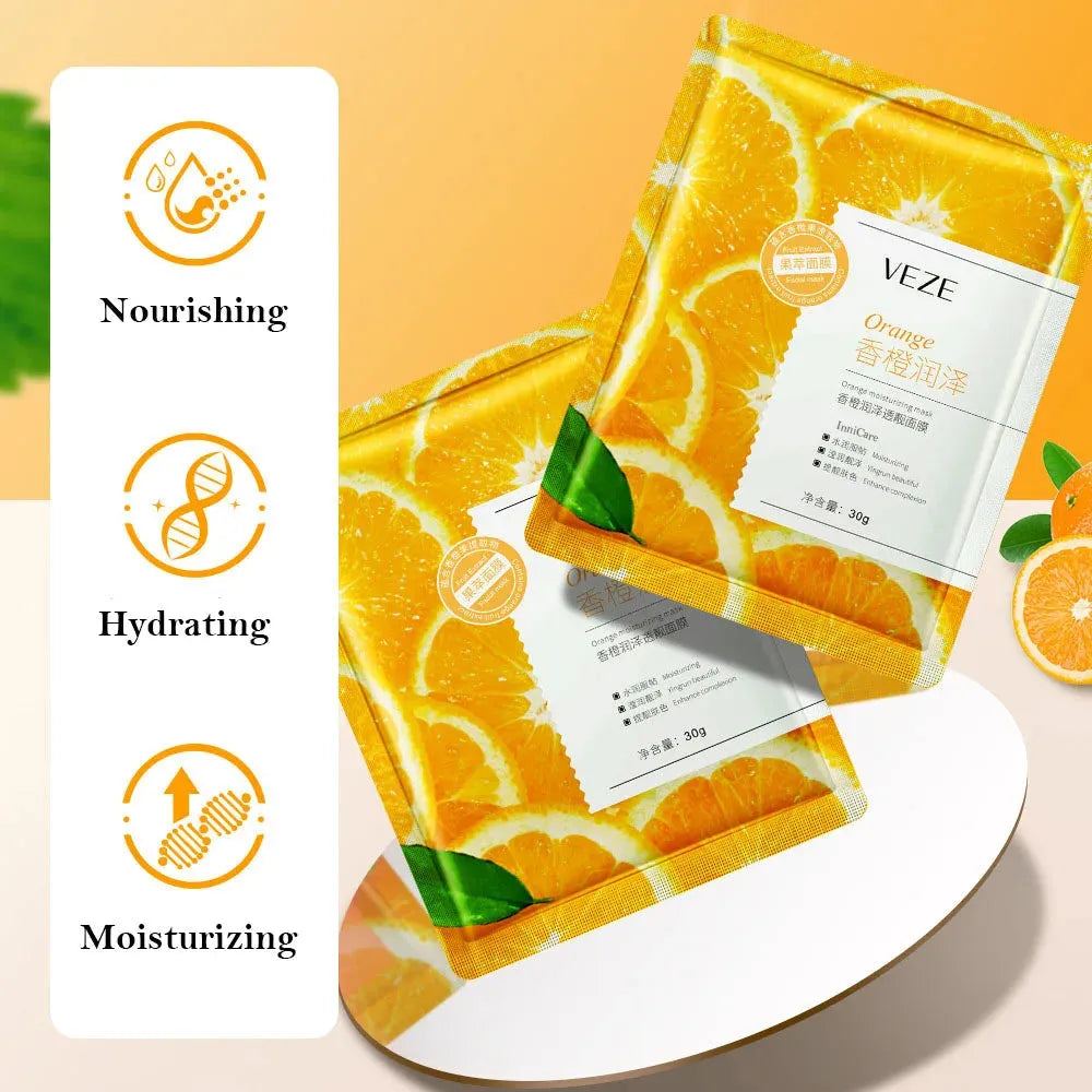 20pcs VENZEN Fruit Essence Facial Mask Moisturizing Firming Skincare Facial Masks Women Hydrating Facial Mask Skin Care